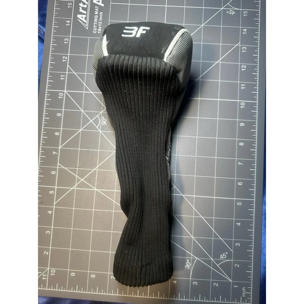 Nickent 3F Fairway Wood Golf Club Headcover Black Gray Orange Long Sock